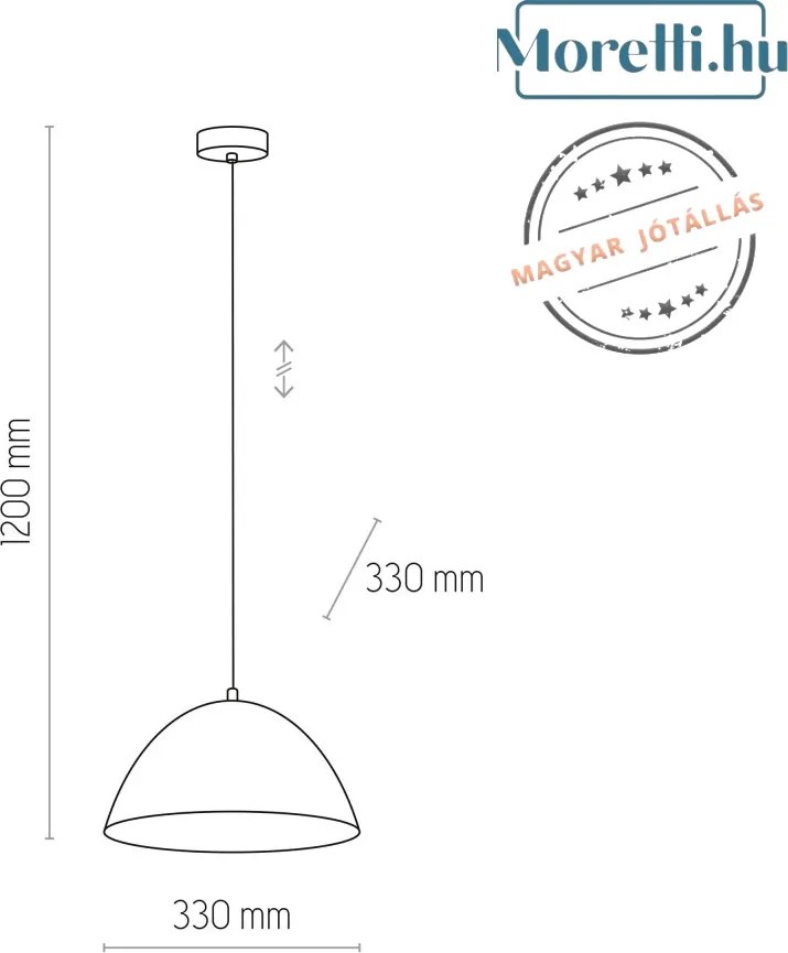 TK LIGHTING 3192 FARO Egyágú Függesztett Lámpa Fém E27 IP20