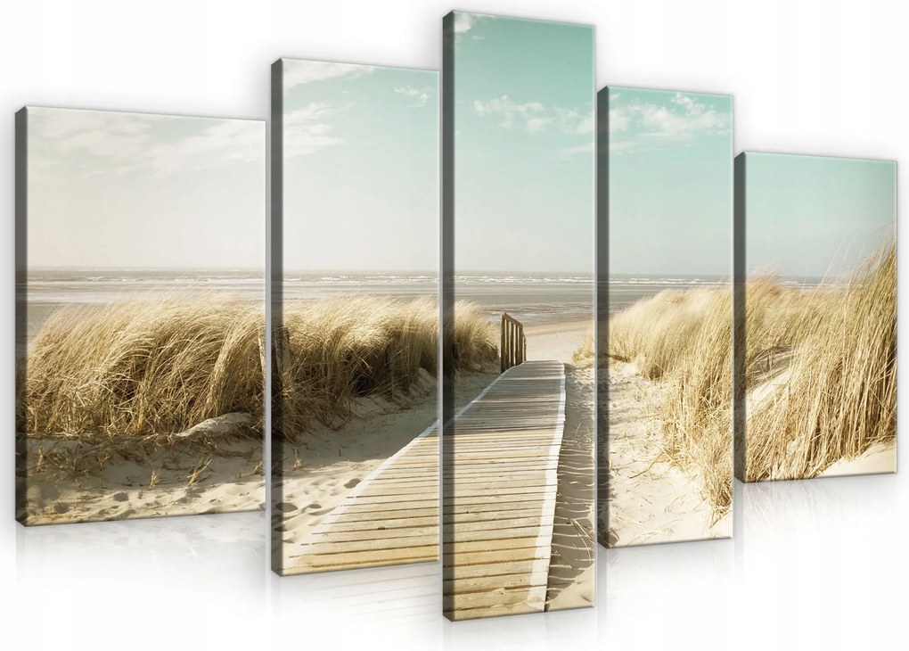 Vászon Falikép Tengerpart Természet Hálószoba 5 Részes 170x100