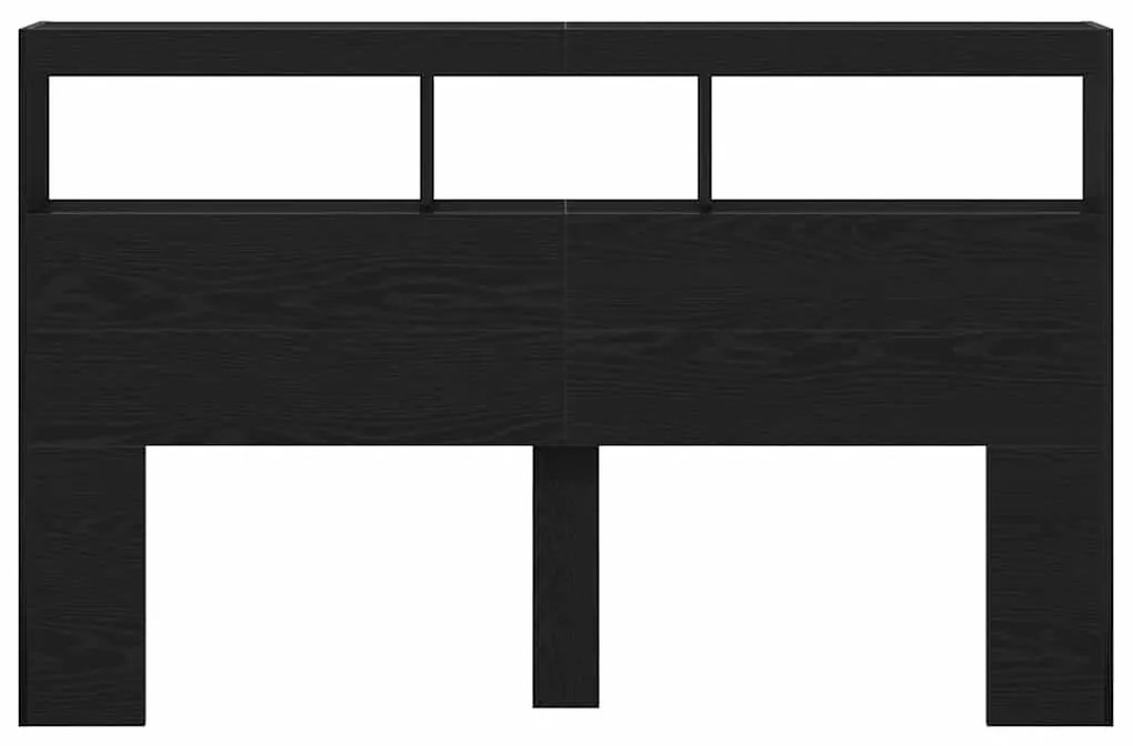 fekete tölgy színű áthidalószekrény LED-ekkel 160 x 17 x 102 cm