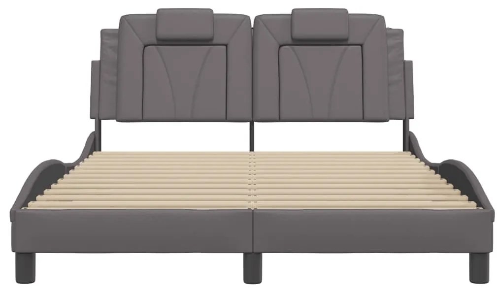 szürke műbőr ágykeret Viana matrac nélkül 140 x 200 cm