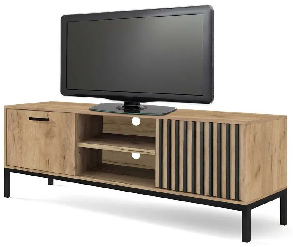 Grata TV állvány, craft tölgy / fekete