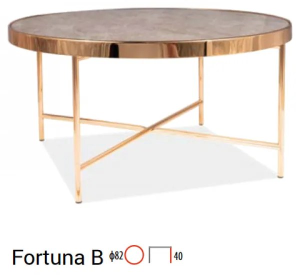 Fortuna B dohányzóasztal 82 cm Márvány - Arany