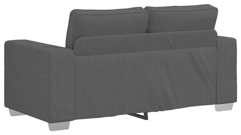 sötétszürke kordbársony szövet loveseat kanapé 120 cm