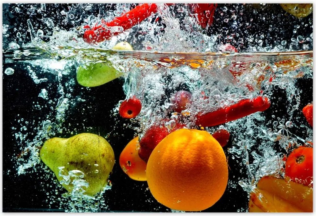 Poszterek 155x105 Gyümölcsök és zöldségek a vízben