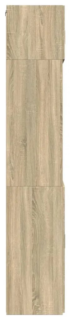 sonoma tölgy színű szerelt fa tárolószekrény 80 x 42,5 x 225 cm