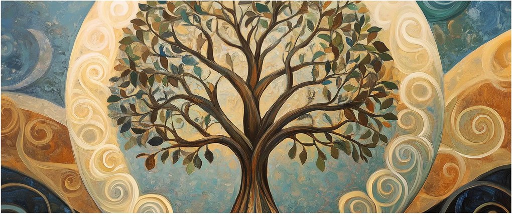 Kép – Életfa és spirálok (120x50 cm)