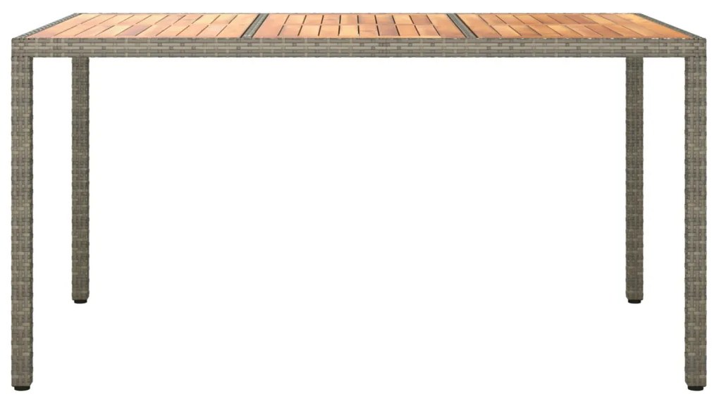 Szürke kerti étkezőasztal 150x90x75 cm Polirattan