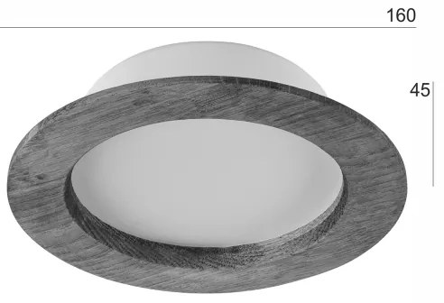 LED mennyezeti lámpa WOODY SPOT LED/12,5W/230V 4000K dió Ø16 cm