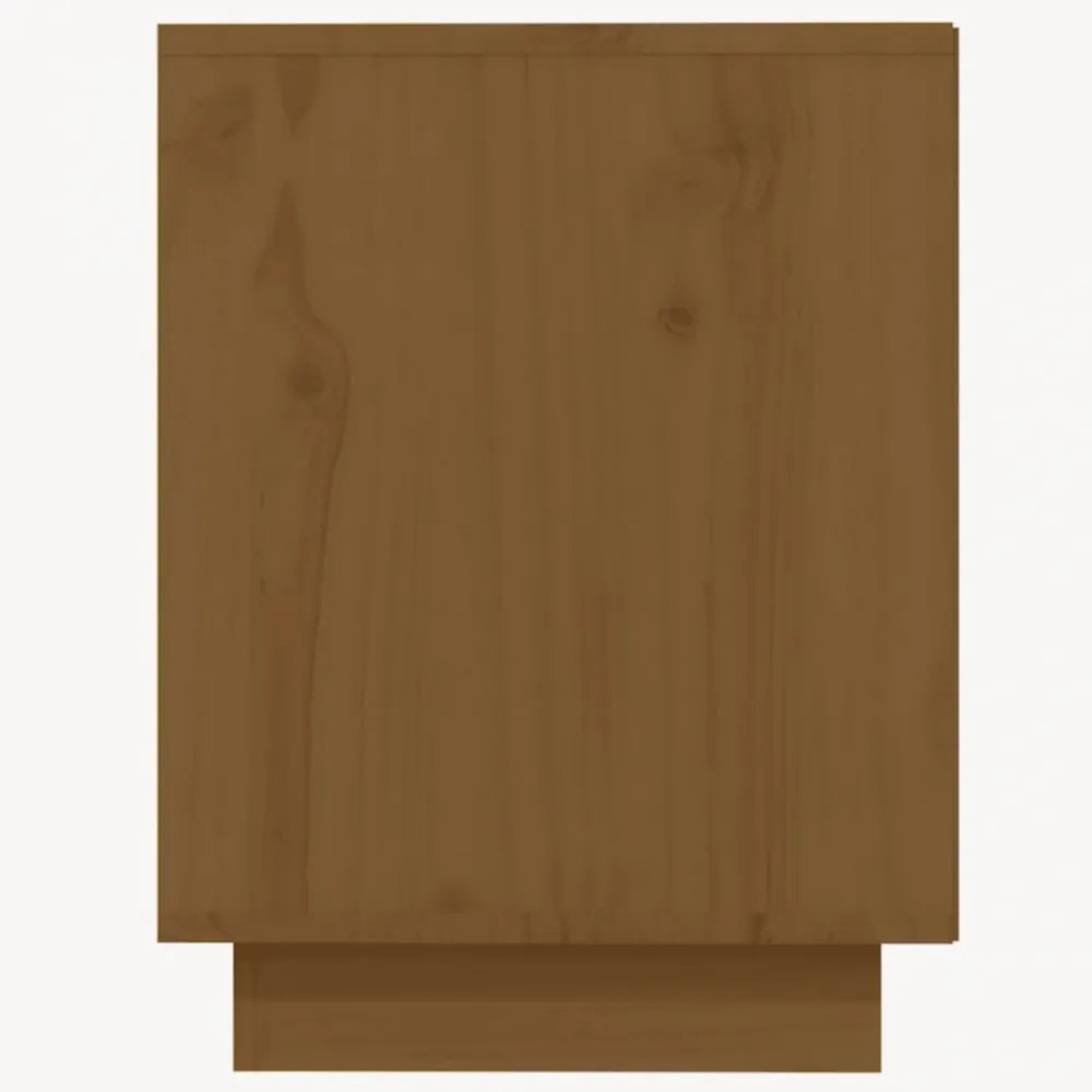mézbarna tömör fenyőfa cipőszekrény 110 x 34 x 45 cm