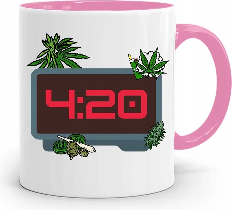 Dohányosoknak 420 Cbd Bögre Rózsaszín Ajándék fényképes nyomtatással