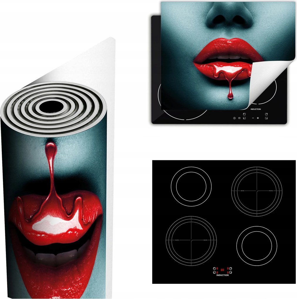 Tűzhelyvédő Szőnyeg Több Helyet Biztosít 60x52 piros ajkak