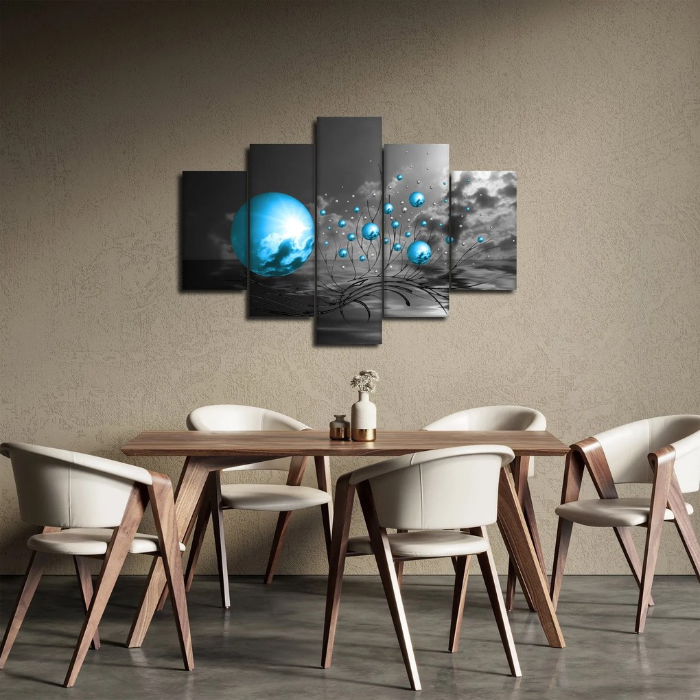 Sötétkék gömbök képe (150x105 cm)