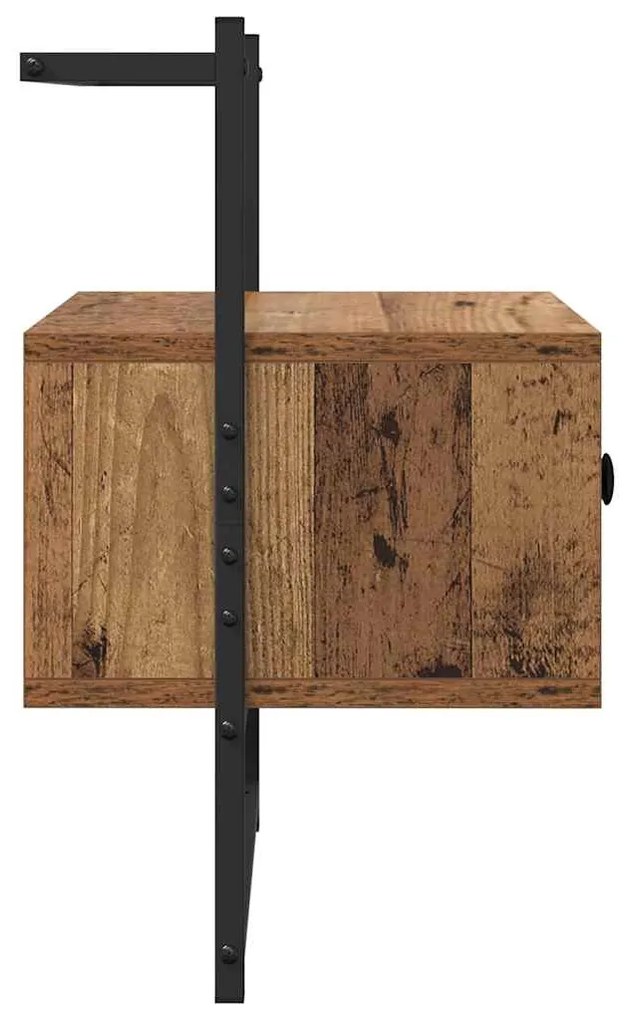 vidaXL Éjjeliszekrény fiókkal 2 pcs Öreg fa 35 x 30 x 51 cm Faanyag