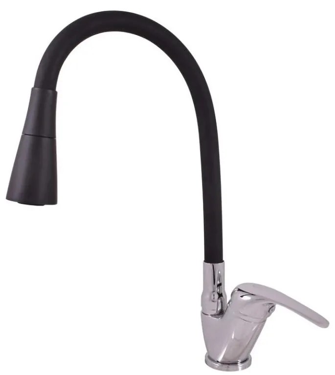 RAV Slezák SA006.0/13 - SAZAVA mosogató csaptelep 35,6 cm fekete/fényes króm