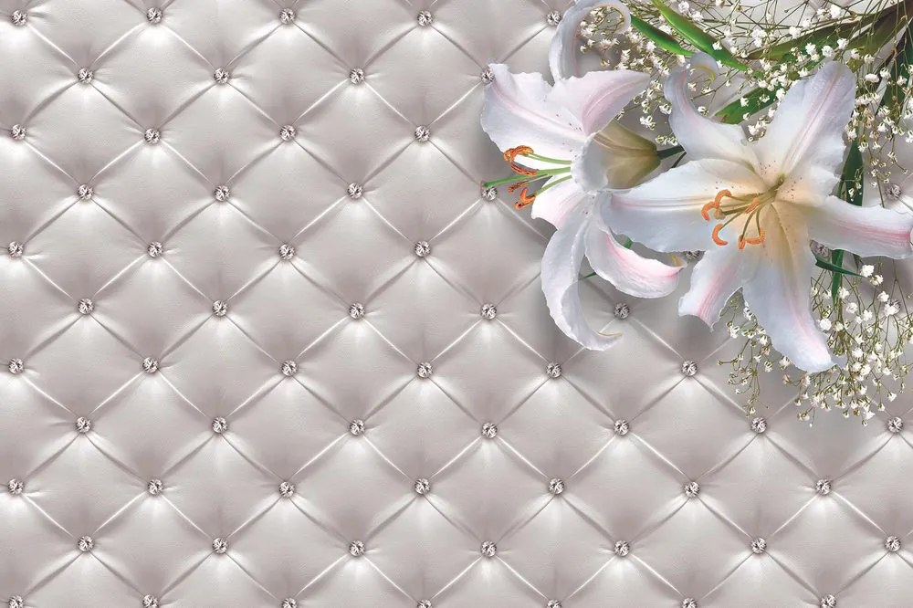 Öntapadó tapéta elegáns liliom bőr hatással