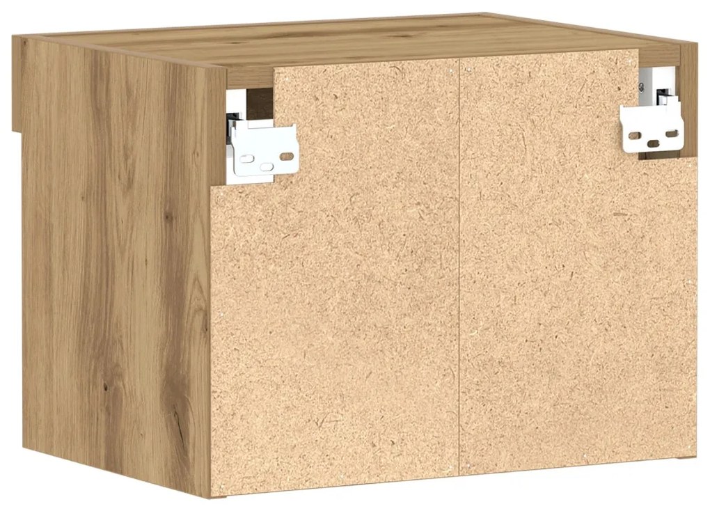 Fali Szekrény LED Világítással 2 db Kézműves Tölgy 40x30x30 cm