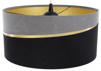 Csillár zsinóron SWING 1xE27/60W/230V fekete/szürke/arany