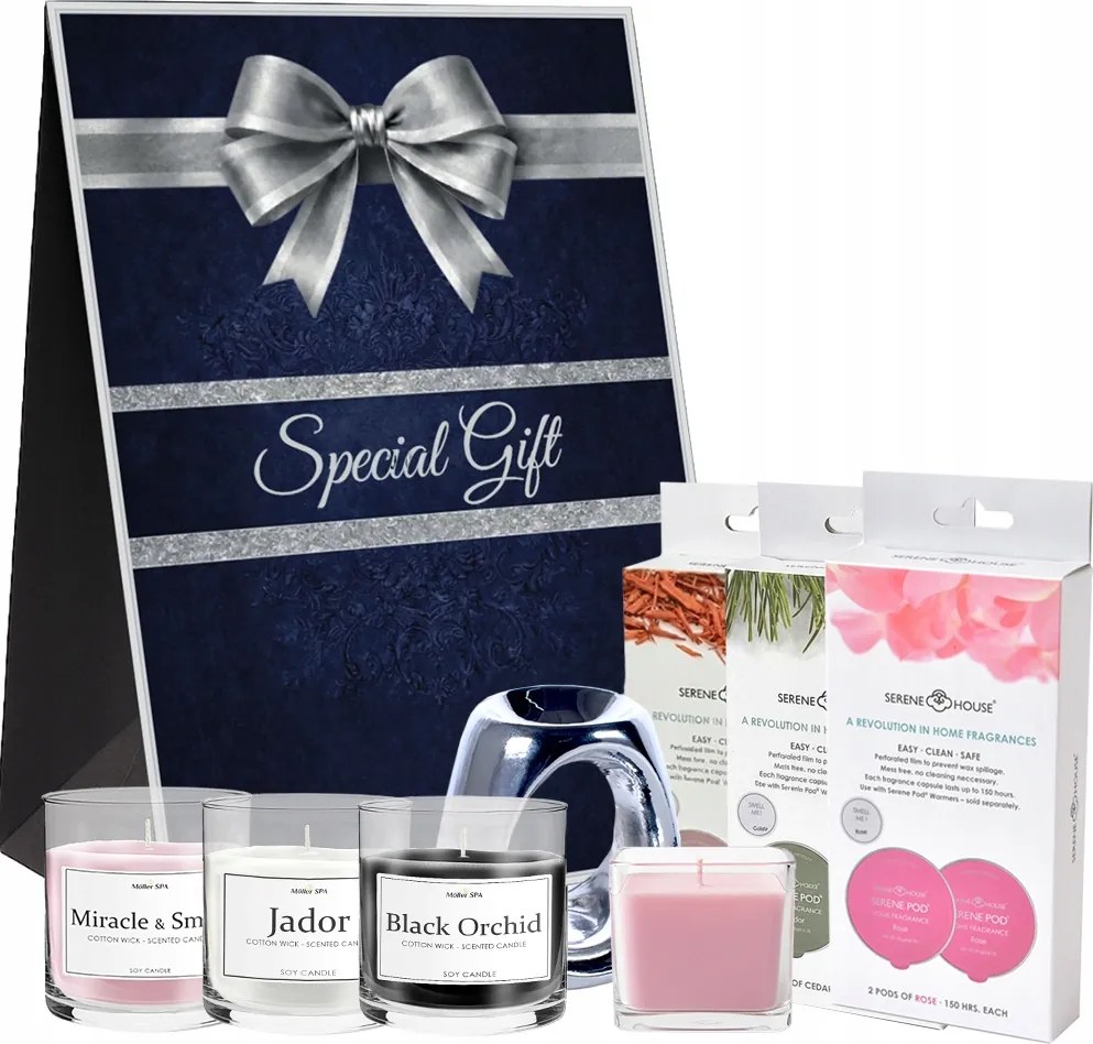 Ajándékkosár szett Ajándék viaszok Illatos kandalló gyertyák