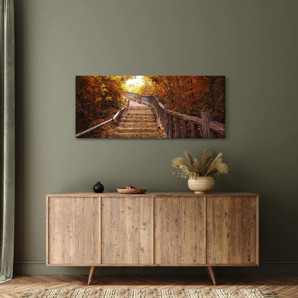 Kép - Lépcsők a természetben ősszel (120x50 cm)