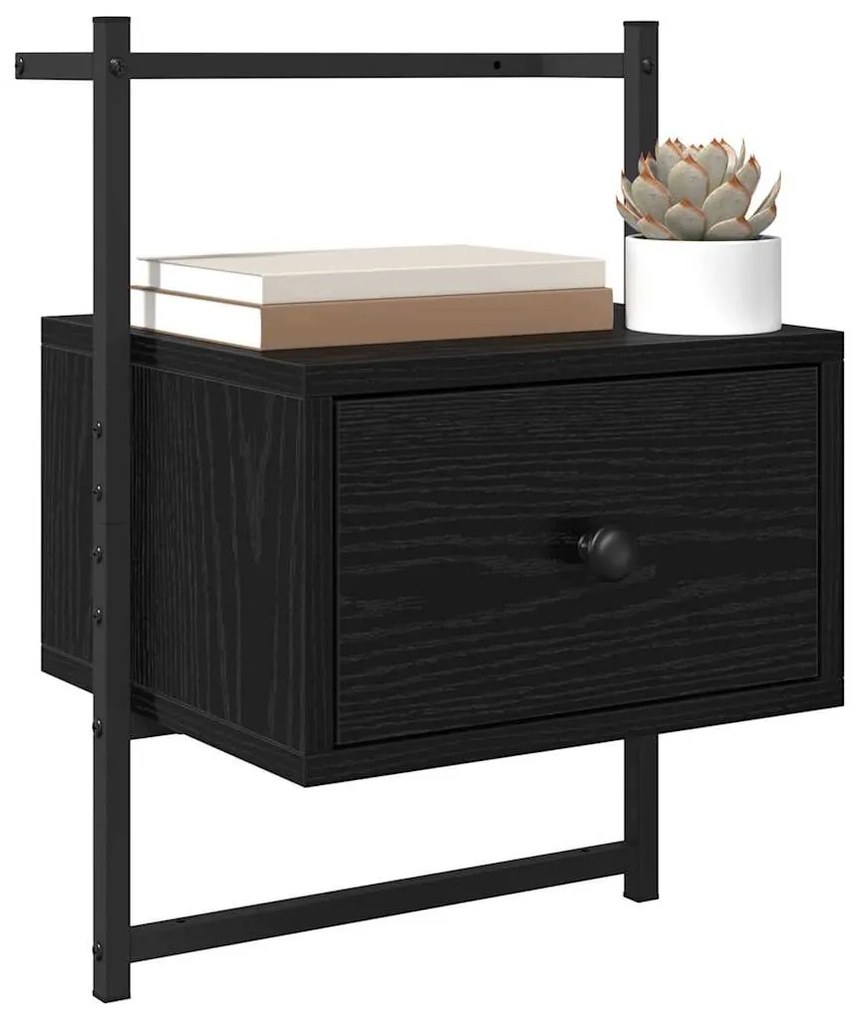 vidaXL Éjjeliszekrény 2 pcs Fekete tölgy 35 x 30 x 51 cm Faanyag