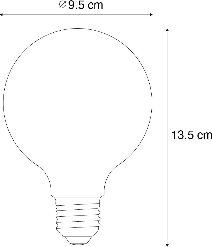 5 darabos E27 szabályozható LED fényforrás készlet Opál G95 5W 450lm 3000K