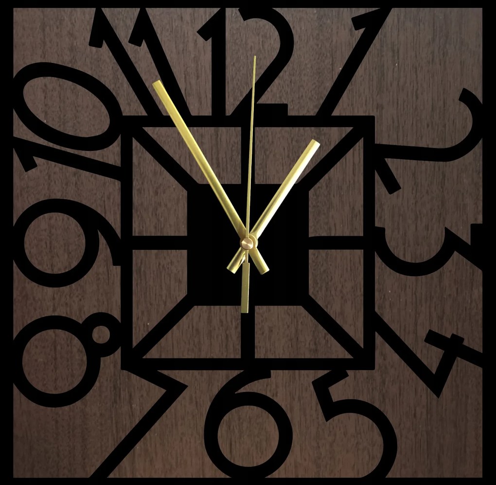 Modern Falióra Fa Csendes Jól olvasható Négyzet alakú Weng tölgy 45 cm