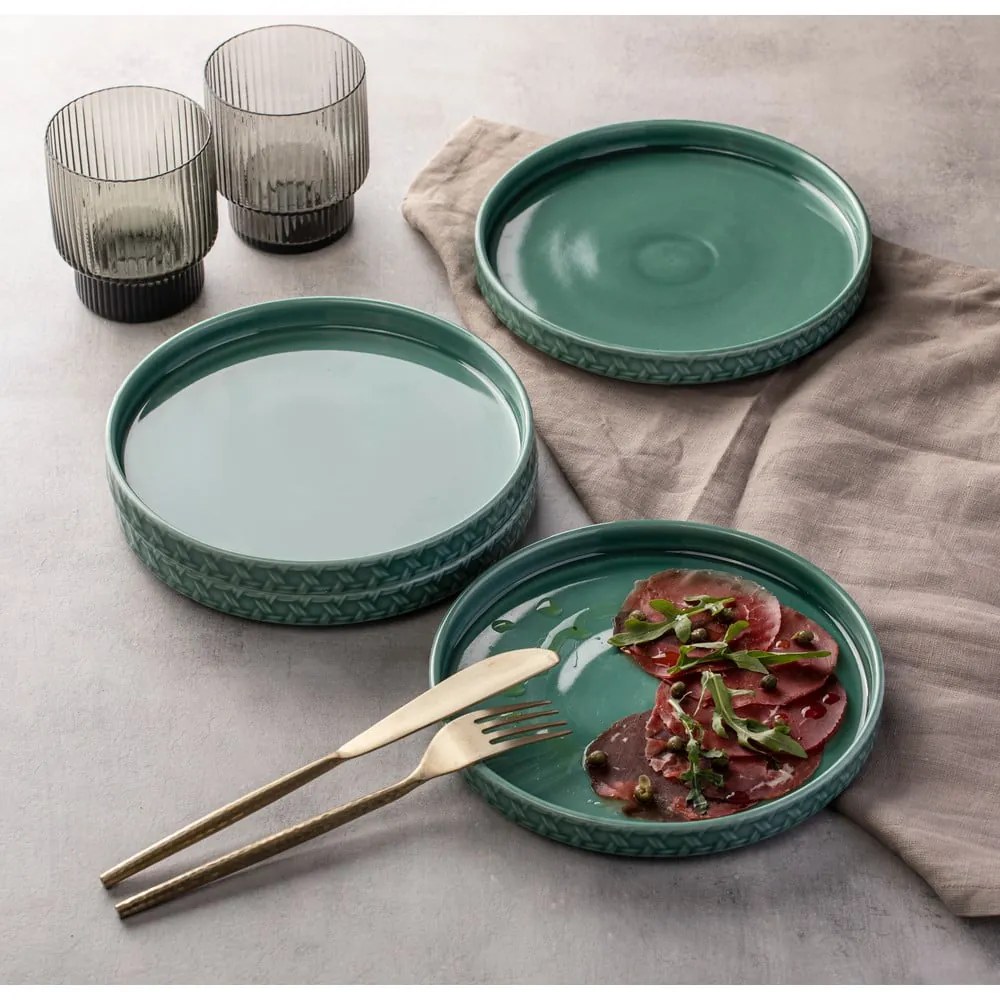 Türkiz porcelán desszertes tányér készlet 4 db-os ø 20 cm Heath Jade – Ladelle