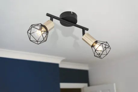 Globo 54802S-2AB Spotlámpa fém fekete-sárgaréz színben. HxSZxM:220x80x200, fényforrás nélkül 2xE14 40W 230V