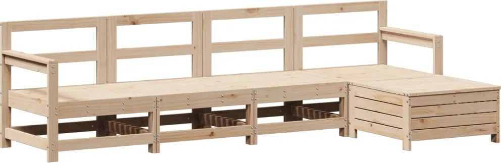 vidaXL 5 részes tömör fenyőfa kerti kanapészett