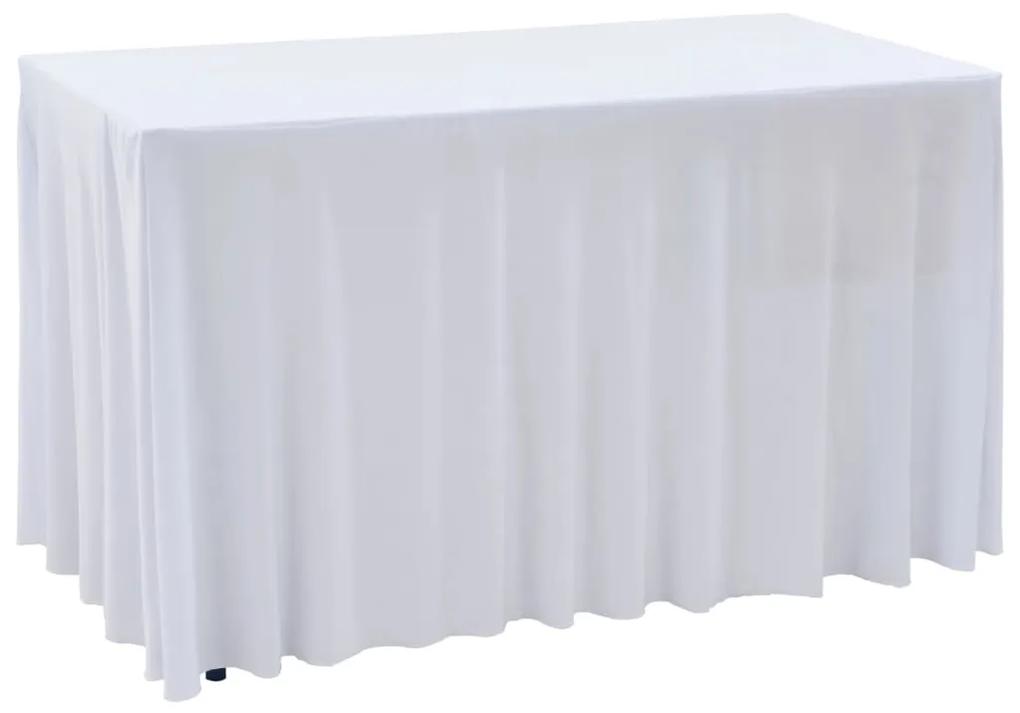 vidaXL 2 darab fehér sztreccs asztalszoknya 120 x 60,5 x 74 cm