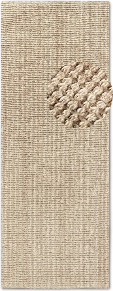 Juta Futószőnyeg nappaliba 80x200cm, natúr krémszínű juta futószőnyeg