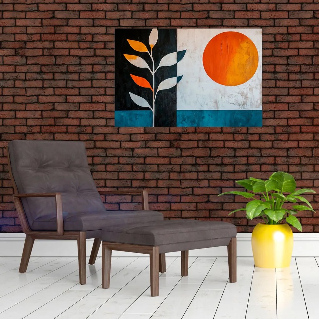 Kép - Növény és nap absztrakciója (90x60 cm)