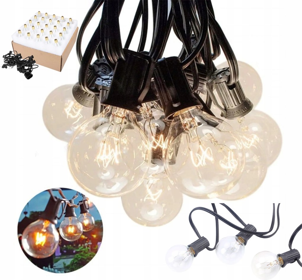 Girland Kerti Lámpa 30 Terasz Erkély Terasz 15m Függő lámpa Szép