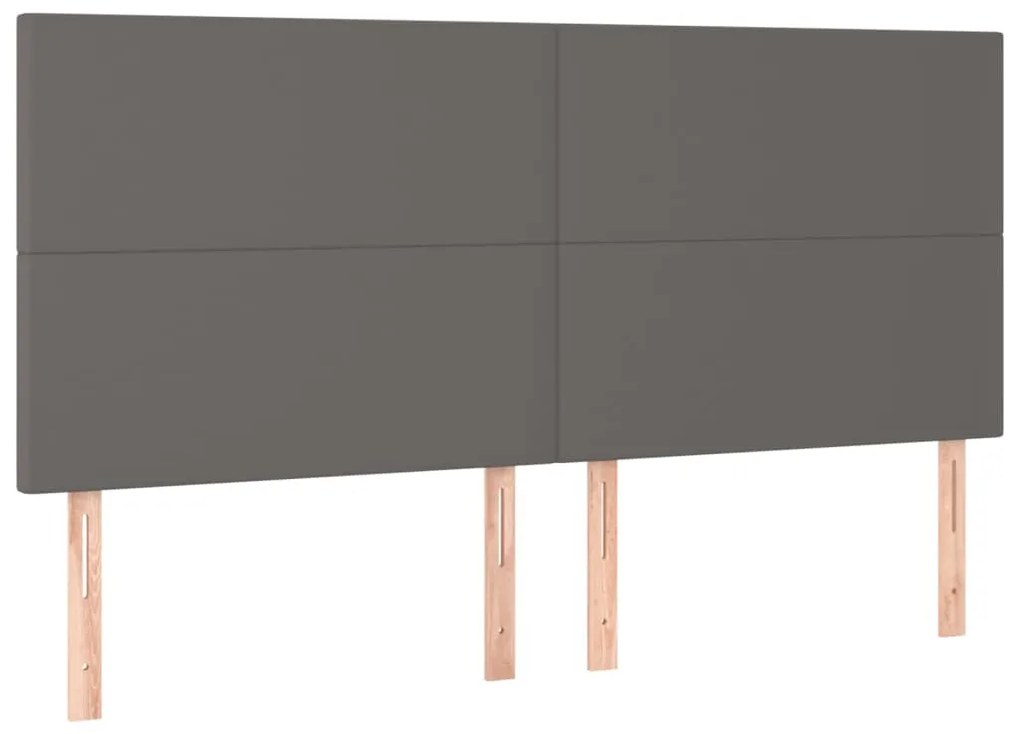 szürke műbőr LED-es fejtámla 180x5x118/128 cm