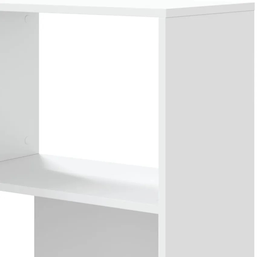 4 szintes fehér szerelt fa sarok könyvespolc 85 x 85 x 140 cm