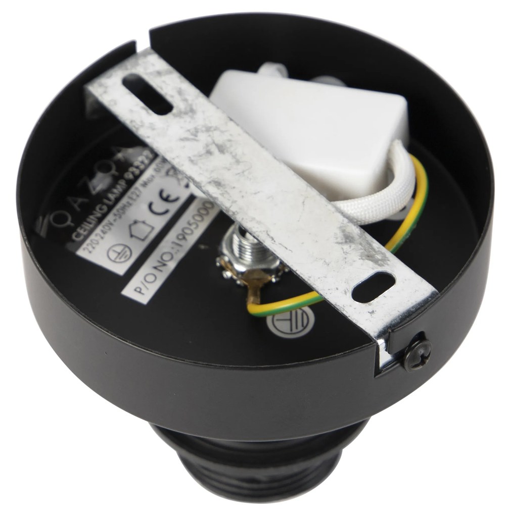 Mennyezeti lámpa pamut búrával fekete arannyal 20 cm - Combi Black