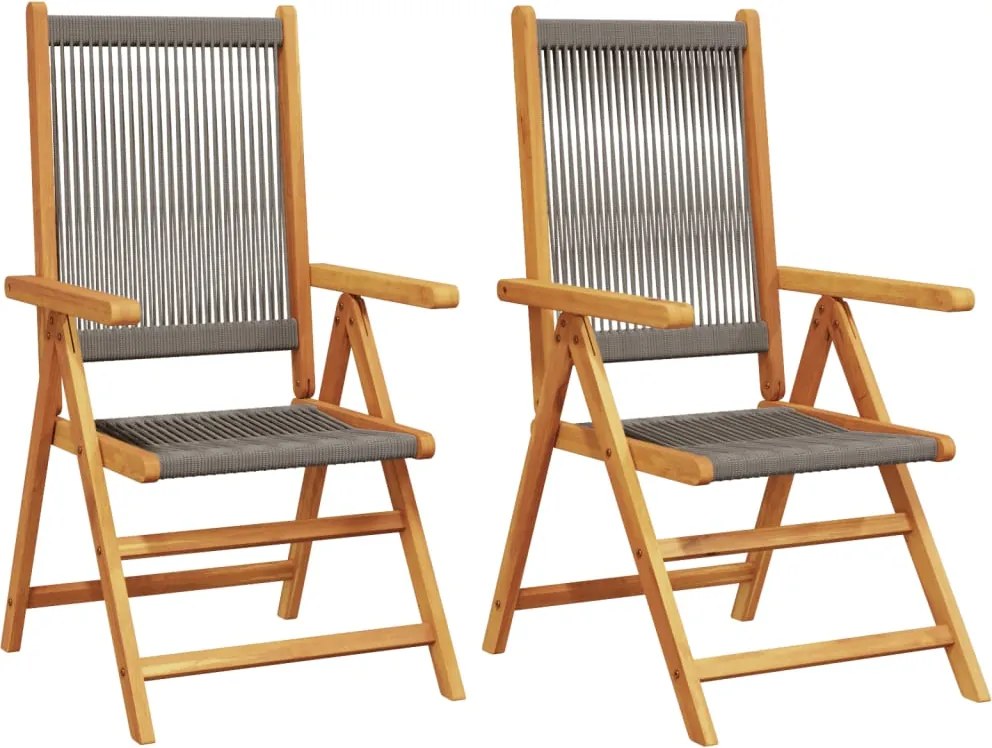 vidaXL 2 db szürke tömör akácfa és polipropilén kerti szék
