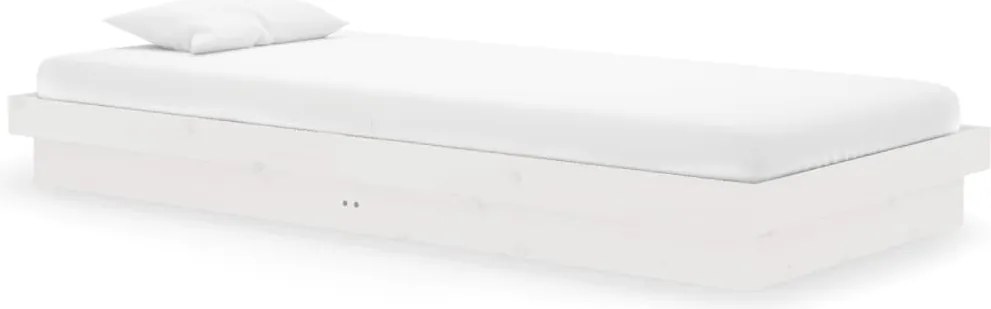 vidaXL fehér tömör fa ágykeret 90 x 200 cm