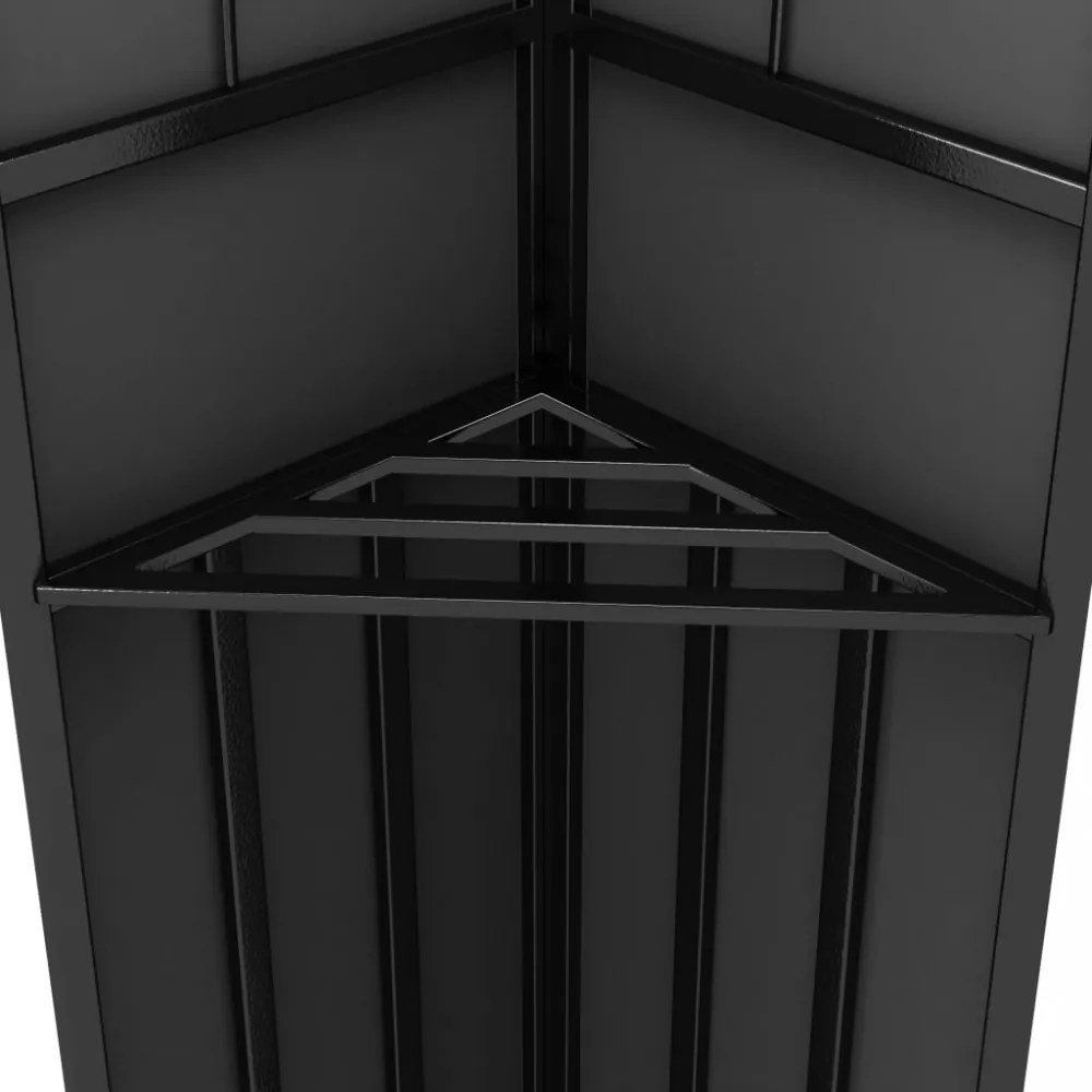 antracitszürke dupla tetős pavilon LED fényfüzérrel 3 x 3 m