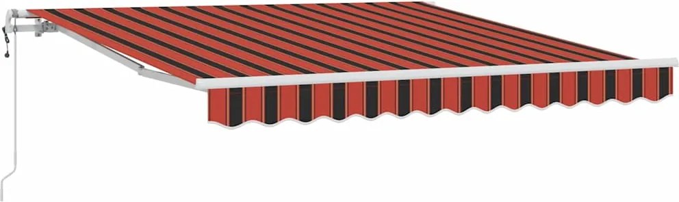 vidaXL Behúzható napellenző narancssárga és barna 300 x 250 cm szövet