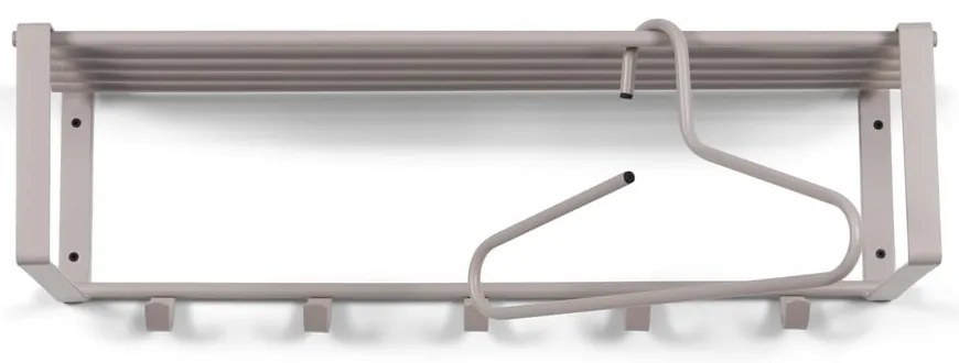 Szürkésbarna fém fali fogas polccal 70 cm Rex – Spinder Design