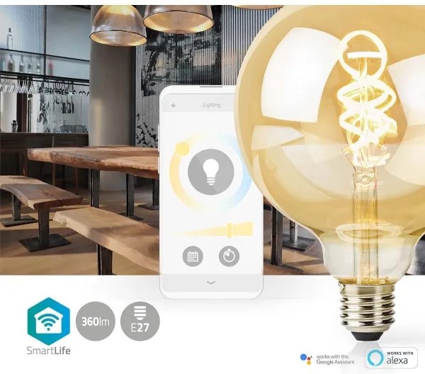 Nedis WIFILRT10G125 - LED Dimmelhető izzó E27/4,9W/230V Wi-Fi 1800-6500K