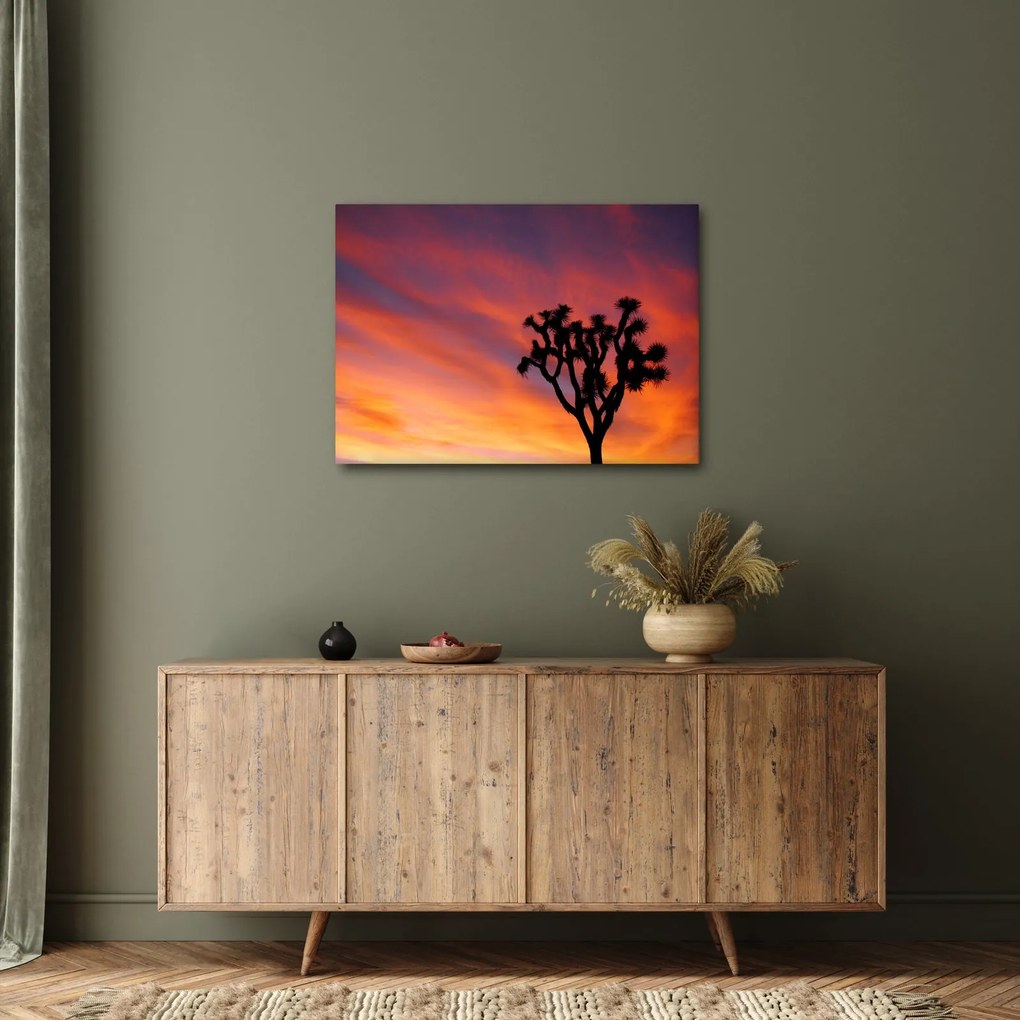 Naplemente egy fa sziluettje felett (70x50 cm)