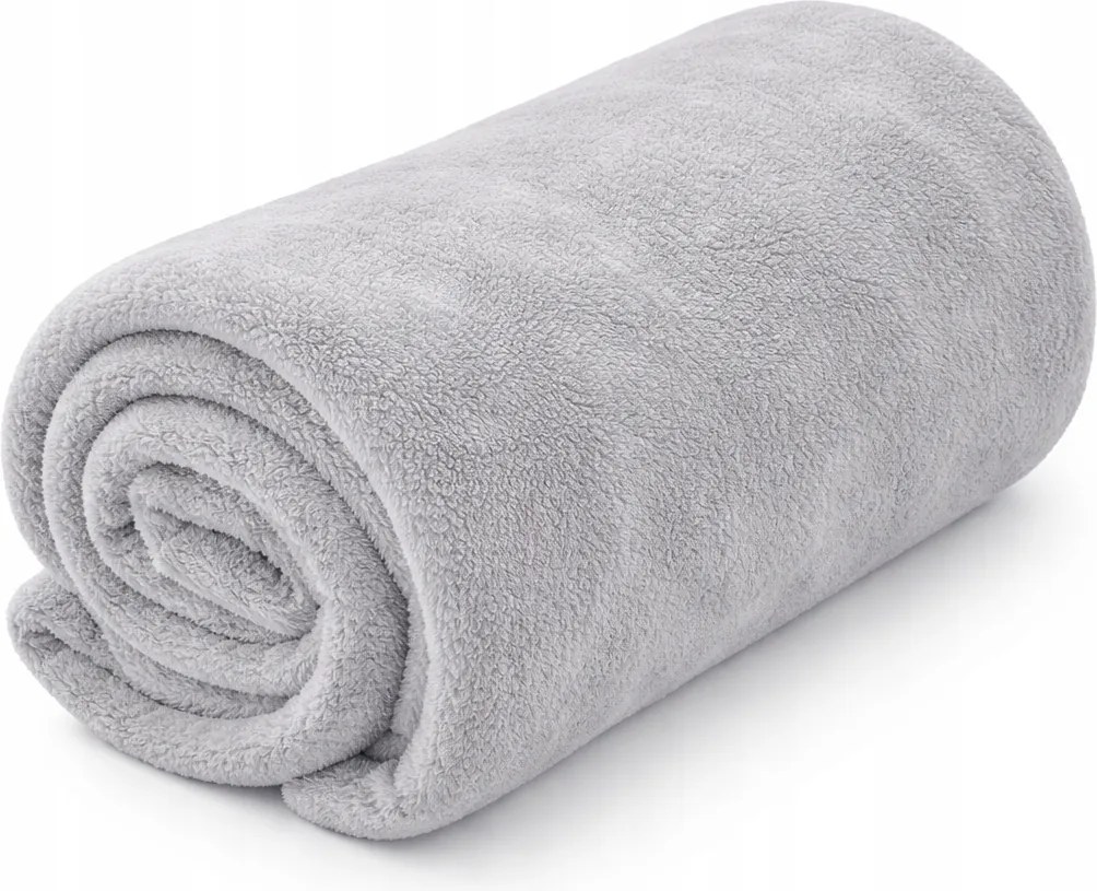 Takaró 160x200 puha sima egyszínű Ágytakaró Kanapé világosszürke