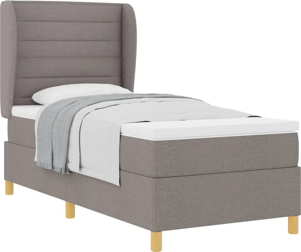 vidaXL Boxspring ágy matraccal Sötétszürke 90x190 cm Szövet Tópszínű