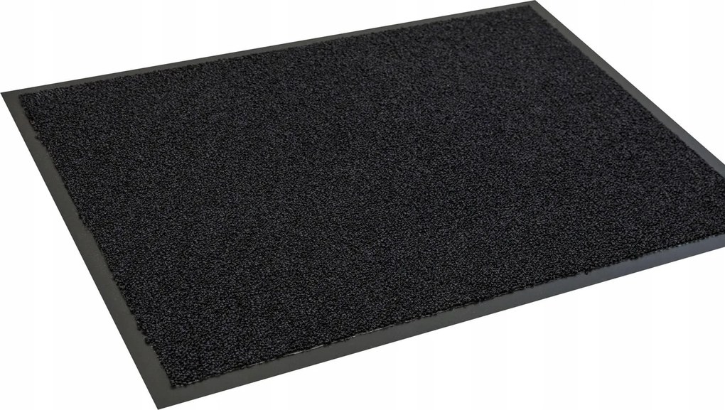 Lábtörlő Gumírozott Bemeneti Rugalmas Durva Fekete 60x80 cm