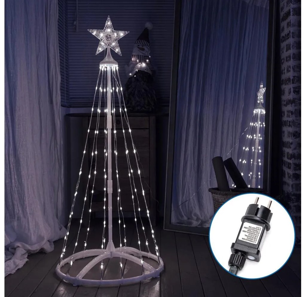 Aigostar B.V. Aigostar kültéri LED karácsonyi dekoráció 3,6W, 180 cm, IP44, hideg fehér B10303KW3