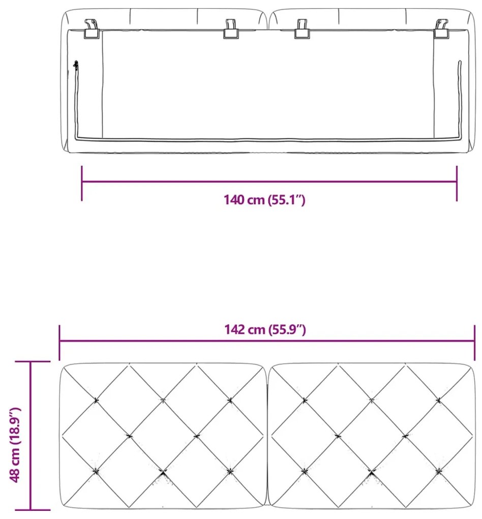 világosszürke bársony fejtámla párna 140 cm