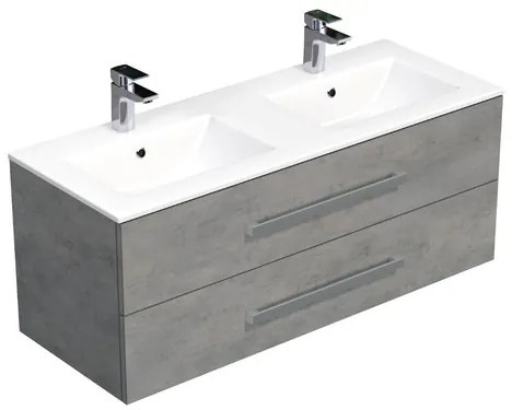 SAT Cube Way Fürdőszobaszekrény mosdóval 120x53x46 cm beton matt CUBE461202BEMOD