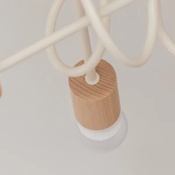 Felületre szerelt csillár OXFORD 3xE27/15W/230V fenyő/krémszínű